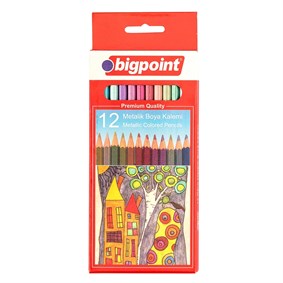 Bigpoint Metalik Kuru Boya Kalemi 12 Renk