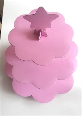 Pembe Renk Cupcake Kek Standı Karton 3 katlıCupcake Standları