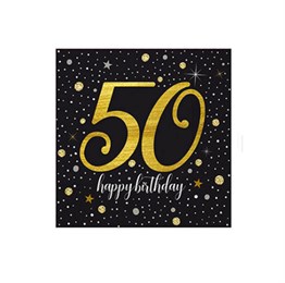 Roll-up Party Dreams Peçete 50 Yaş Işıltılı Doğum GünüPlastik Tabaklar